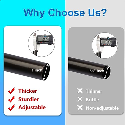 Byondeth WCR01 Curtain Rods For Windows 16 To 88 Inches Adjustable Length 1 Inch Diameter Window Curtain Rod thumb #4