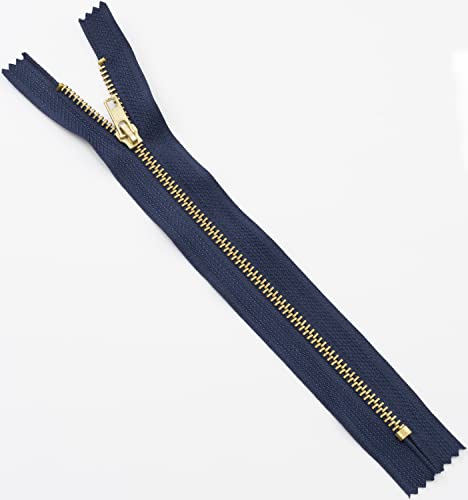 AERZETIX - C61315-2er-Set nicht trennbare Reißverschlüsse 20 cm aus metall - zipper - Farbe dunkelblau - nähzubehör lederwaren etuis röcke kleider hosen kurzwaren