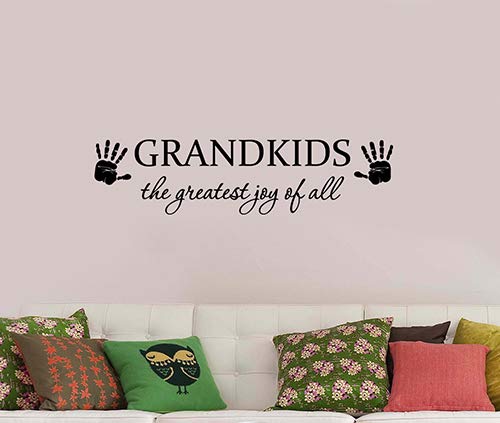 Grandkids The Greatest Joy of All Family Wall Decal Vinyl Sticker Quote Hands Lettering Wall Art Home Living Room Bedroom Decor hq68