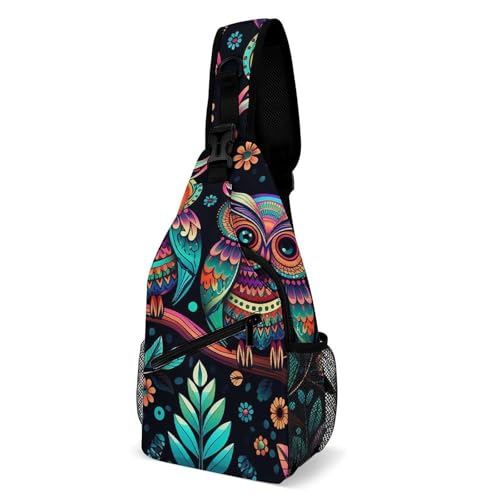 Ancient Egypt Sling Bag for Men Women - Adjustable Crossbody Chest Backpack, 15