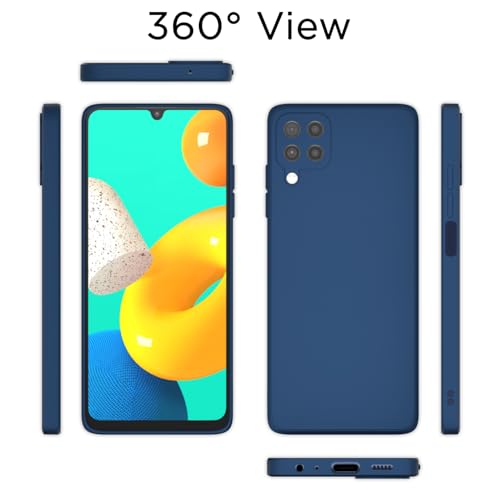 Image of Outlouders Back Cover for Samsung Galaxy M32 4G / M32 Prime / F22 4G | Camera Protection | Durable Soft Matte Silicone Bumper Case (Blue)
