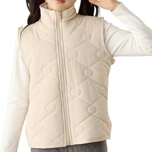 Puffer Vest for Girls Fall Winter Warm Fleece Lined Zip Up Sleeveless Down Jacket Lightweight Quilted Down Vest