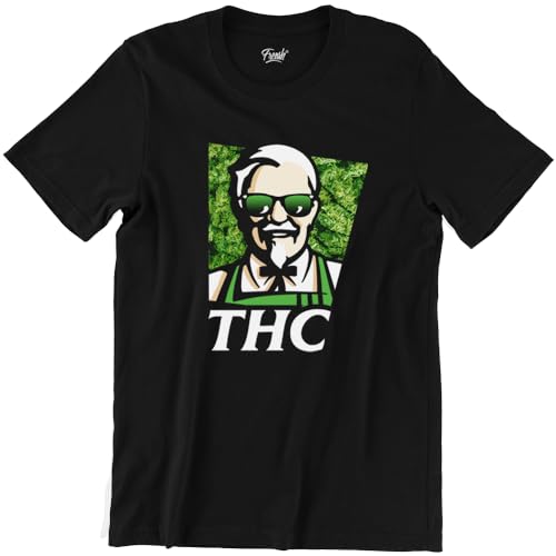 Camiseta Humour Hombre CBD, 100% algodón, estampada en Francia, Negro , 3XL