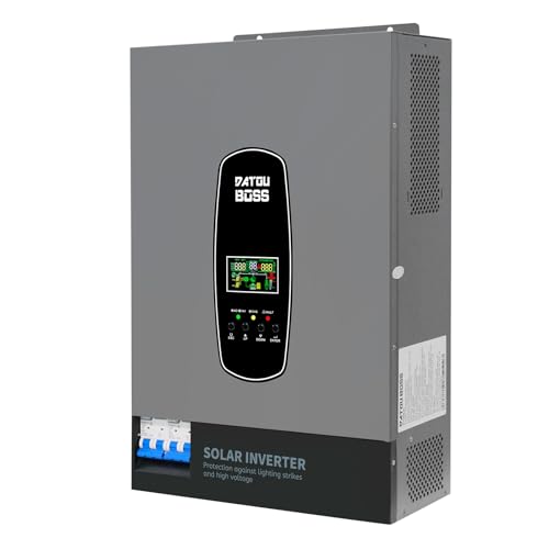 DATOUBOSS 6200W Inversor Híbrido 48V, Inversor Solar Híbrido 48v de Onda Sinusoidal Pura, potencia de entrada fotovoltaica de 8500 W,Admite Funcionamiento sin Batería,120A MPPT,admite baterías de 48V.