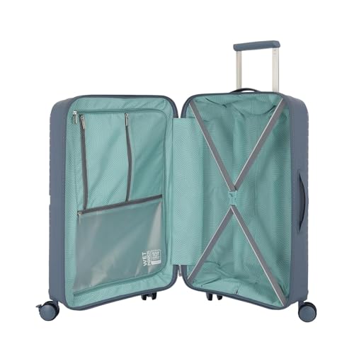 Image of American Tourister 77 CM Hard Shell 8 Spinner Wheel,Expander & Recessed TSA Lock Check-in Trolley Bag for Travel|Large PP Suitcase with Double Zipper,Flexi Packing Straps for Unisex (Grey, 77 CM)