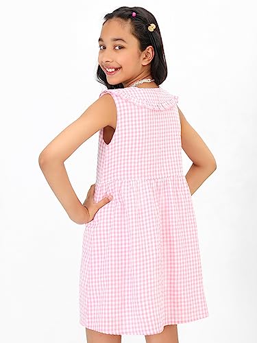 Image of BONKIDS Girl's Cotton Asymmetrical Knee-Length Dresses