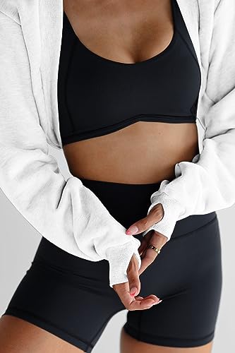 Famulily Womens Workout Shrug Long Sleeve Open Front Shrug Cropped Cardigans Trendy Bolero Sweatshirt with Thumb Holes2