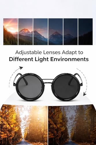 Image of Smart Photochromic Polarized Sunglasses 1-9 Level Adjustable Tint, UV400 Protection, Anti-Glare ND Filter Lenses, Lightweight Outdoor Sports Eyewear for Cycling, Fishing, Driving & Hiking 1 pcs