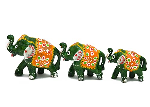 Image of Diwali Gifts I Elephant Showpiece for Home Decore, Sculpture of Hathi for Interior Table Top Decoration (Set of 3)