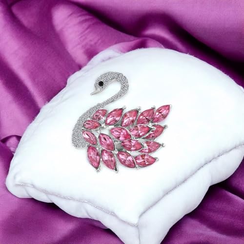 Image of Mahi Sparkling Studed Crystals Swan-Shaped Brooch Clothing Accessories for Women (PABP1101151PR)