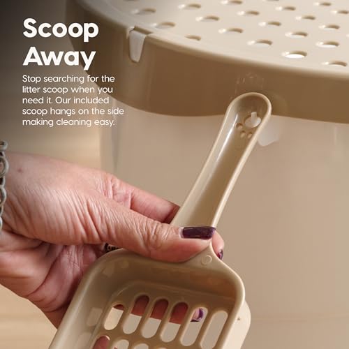 image for IRIS USA Cat Litter Box, Large Top Entry with Litter Catching Lid and 