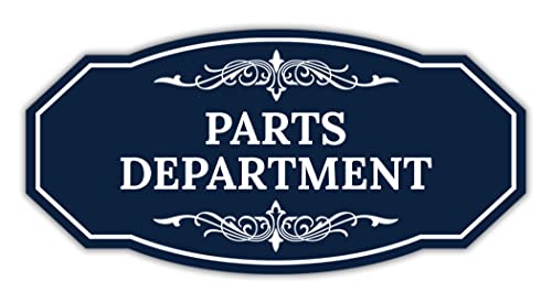 Panneau Victorian Parts Department bleu marine Signs ByLITA grand format