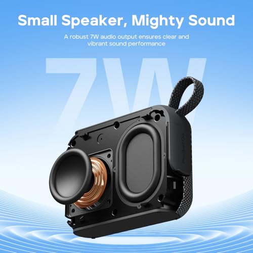 Image of Tribit PocketGo Portable Wireless Bluetooth Speaker with 7W Stereo Sound, IP68 Waterproof Dustproof, 20H Playtime, Custom EQ, BT6.0 & TWS Pairing, Supports TF Card, Ideal for Travel, Outdoor, Gifts