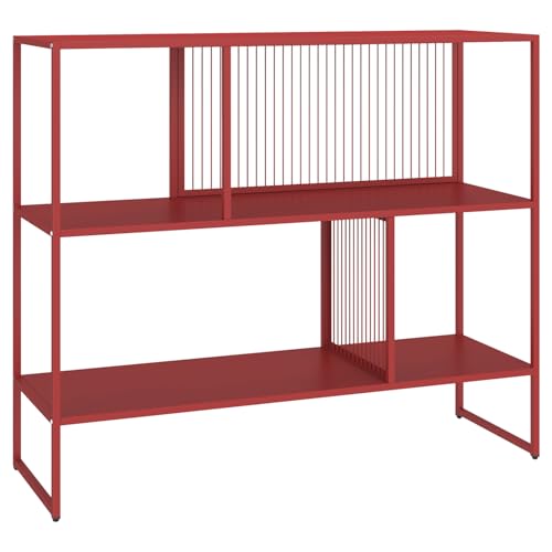 Happy Garden Étagère en métal Rouge Carmin Emilia – Meuble de Rangement 3 Niveaux –...