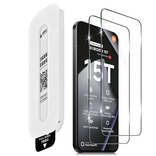 Aerku 2 Stück Schutzfolie für Xiaomi Mi 15T Pro/15T 5G für Panzerglas [Auto-Installation] 0 33 mm Ultra-Dünn Folie 9H Härte Displayschutzfolie Anti-Bläschen Anti-Kratzen Schutzglas