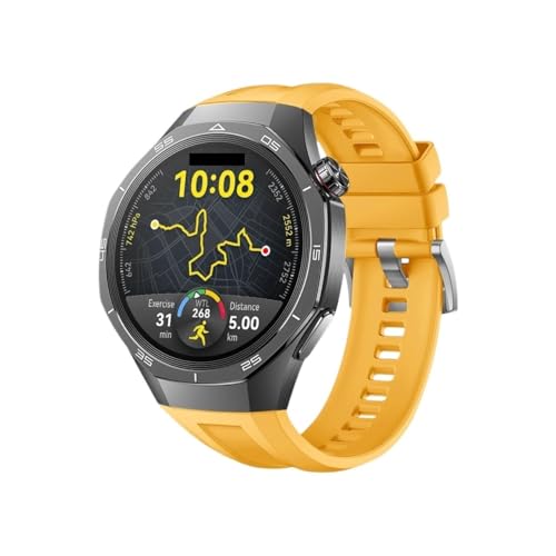 [LOKLNEYK] ɓKHuawei Watch GT 5 Pro /46mm /GT 5p 22mm VREHb`Xgbv(Yellow Silver,For Huawei Watch4pro)