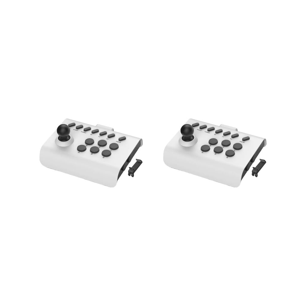 Tityvirnix 2 zestaw Arcade Rocker Game Joystick 13 przycisków do konsoli do gier smartfonów komputera biały czarny 14,5 x 7 x 11,5 cm