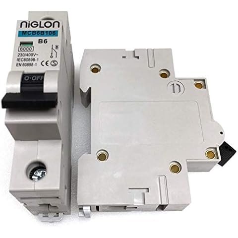 Niglon MCB6B106 6 Amp Type B Single Pole 6kA 230V Circuit Breaker MCB Cover