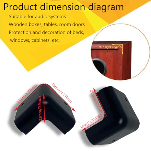 Image of Speaker Corner Protector Sdjdhej 10 Piece Black Square Iron Suitable for Home Audio Amplifier Stage Casing Cabinet Corner Protection Device Corner Protection Sleeve