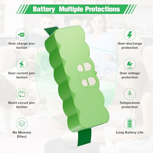 Image of Upgrade 6.4Ah 14.4V Battery Replacement for iRobot Roomba R3 500 600 700 800 900 Series 510 531 535 540 550 552 560 570 580 595 620 650 660 760 770 780 790 Vacuum Cleaner Battery