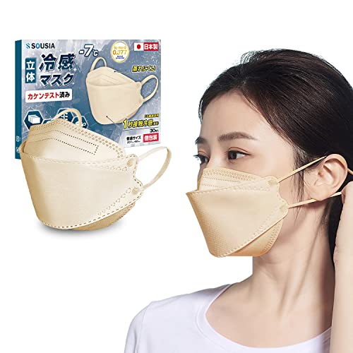 [Ｒｏｋｏｍｉ] マスク 不織布 3D立体マスク 【日本製 カケンテスト認証済み 通気性UP】 高通気マスク ３Dマスク 3層構造 マスク 使い捨て 小顔 耳が痛くない フィット感 肌にやさしい 息がしやすい ふつうサイズ 大人用 個別包装 30枚入 (1箱)