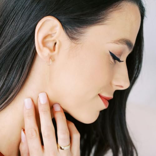 HONEYCAT Threader Drop Bar Chain Earrings in Gold, Rose Gold, or Silver | Minimalist, Delicate Jewelry2