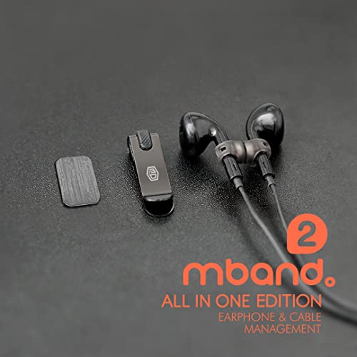 Mband2 Pack of Mband Mclip Holder 03 Black - Organizing Multipurpose Earphones Earbuds Cable Multi Color Keychain Clip Holder Tangle Magnets Hanging Holding Organize System