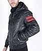 TruClothing Men's Bomber Jacket Outwear Windproof Winter Real Leather Jackets Coat Quilted Hood - Black 3XL #2