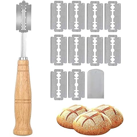 CENRONG Cuchillo de Panadero con 10 Cuchillas de Afeitar Cover