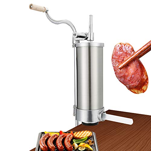 Huanyu Manuelle Wurstfüllmaschine 4L Edelstahl Vertikale Wurstfüllmaschine Füllmaschine für den Heimgebrauch Füllrohre… – Bild 3