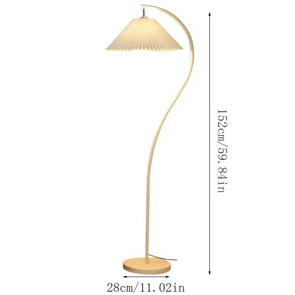 Lampa podłogowa Ściemnialna lampa podłogowa LED w kolorze białym do salonu, sypialni, gabinetu, biura, stojąca sterowana pilotem z abażurem