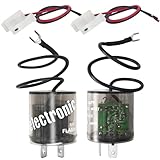 2-Pack 2-Pin LED Flasher Relay with Ground Wire & Connector Pigtail Harness - 12V Universal Car Flasher Relay for Fixing LED Turn Signal Flickering - Compatible with Car, Truck, SUV