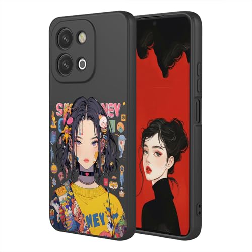 YUECXIN Case for Vivo Y28 4G, Ultra thin Liquid Silicone Silky Soft Touch Cute Pattern Girls Cover