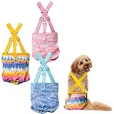 3 Pack Washable Female Dog Diaper with Suspender,Reusable Fixed Doggie Diapers Super Absorbent Leakproof for Small Medium Large Dog in Heat Cycle-S