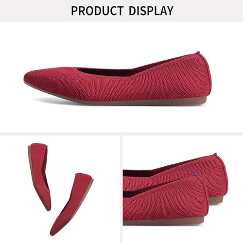 Image of Frank Mully Womens Pointed Toe Flats Knit Dress Shoes Comfort Women Shoes Softable