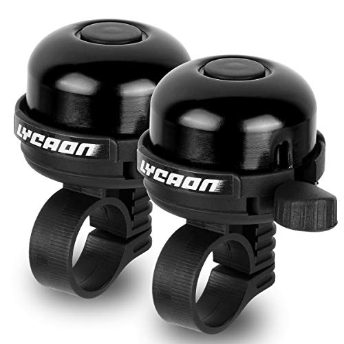 Lycaon Bicycle Bell Mini Aluminum Alloy Bike Ring Horn Accessories For Scooter Cruiser Ebike Tricycle Mountain Road Bike Mtb Bmx Electric Bike (Black - Right Side Use - 2 Packs) #TOP4