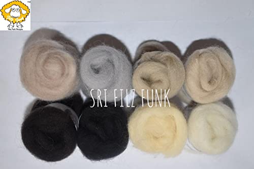 Image of Set of 8 Colors Fibre Yarn Roving Wool for Needle Felting Hand Spinning DIY, Medium (Friend Furry)