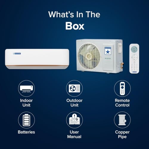 Image of Blue Star 2 Ton 5 Star, New Star Rated, Inverter Split AC (Copper,4-Way Swing, DigiQ Hepta Sensor, Blue Fins,Turbo Cool, Self Clean Technology (IA522GXU, White))