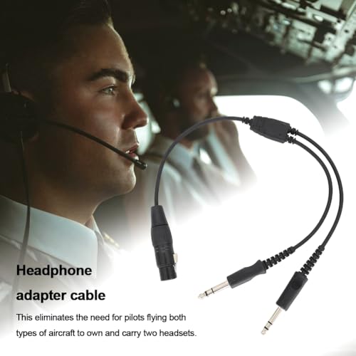Cable adaptador de headset aviación conector XLR a doble plug GA miniatura 2