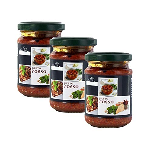Antico Casale - Lote de 3 botes de pesto rosso (130 g)