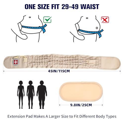 Image of Decompression Back Belt with Inflatable Pump -Lumbar Support Belt for Lower Back Pain Relief, Air Traction Device Fits Waist Size 29-49 Inches (Beige with Electric Pump)