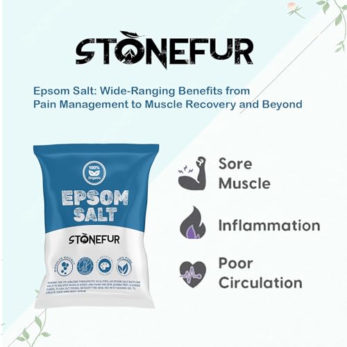 STONEFUR Epsom Salt For Pain Relief Epsom Salt For Foot Epsom Salt For Bath Epsom Salts For Feet Pain For Muscle Relief, Relieves Aches & Pain Epsom Bath Salt Crystal and Bath... - Image 3
