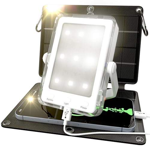 PRAANA 3-in-1 Solar Survival Kit, Emergency Flashlight with 5000mAh USB-C Power Bank & 7W Solar Panel for Power Outages, Camping, and Emergency Preparedness