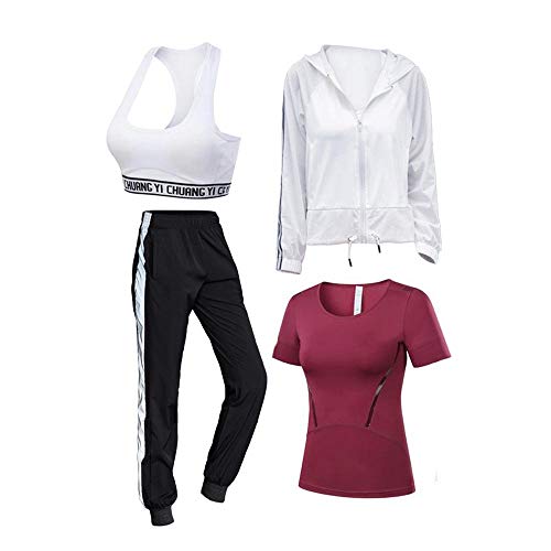 Vêtements de yoga 4 pièces pour femme taille L ensemble de sport legging brassière