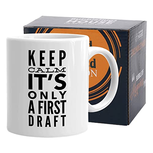 Taza de café de 325 ml, color blanco, con texto en inglés 'Keep Calm Author Screenwriter Columnist Novelist Journalist