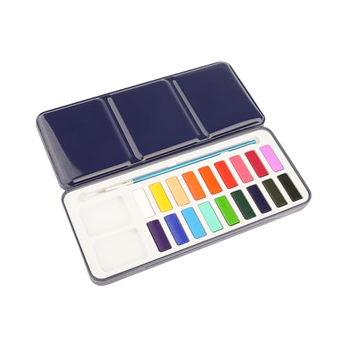 Genérico Pintura Cara Niños - Set De Acuarelas Para Pintura | Pintura De Acuarela Lavable | Suministros De Arte Portátiles Con Caja De Metal Incluida Para Familiares, Amigos, Colegas, Niños Y Adultos