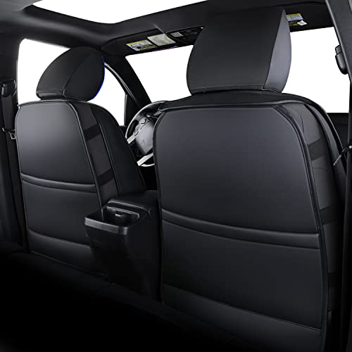Image of LUCKYMAN CLUB Tacoma Custom Seat Covers M9 Full Set, Fit 2005-2023 Tacoma Double /Crew Cab SR SR5 TRD Sport TRD Off-Road PreRunner Trims, with Waterproof Faux Leather (Full Set, Black-Blue)