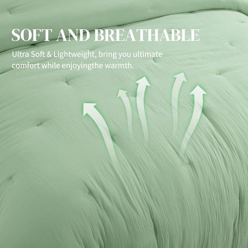 image for HOMBYS 100% Cotton Muslin Comforter Oversized King 120x120, Lightweigh