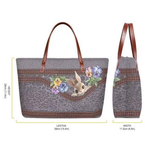 Image of Top Handle Purse for Women, Large Tote Handbag With PU Wallet Set, Gift for Mom