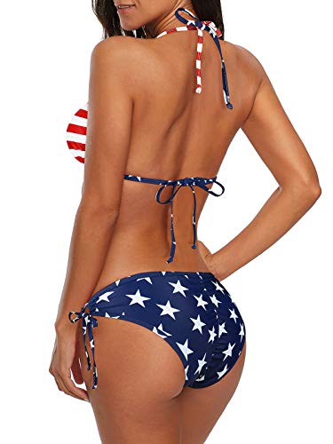 Image of Century Star Women Cute String Triangle Bikini Sets - Swimsuits Two-Piece Tie Side Adjustable Ties Halter Bathing Suit